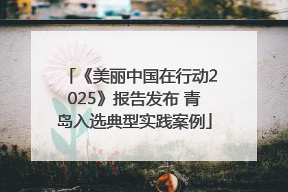 《美丽中国在行动2025》报告发布 青岛入选典型实践案例