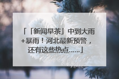 「新闻早茶」中到大雨+暴雨！河北最新预警，还有这些热点……
