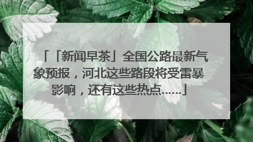 「新闻早茶」全国公路最新气象预报，河北这些路段将受雷暴影响，还有这些热点……