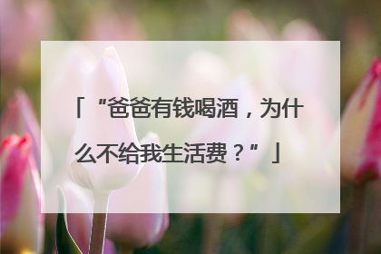 “爸爸有钱喝酒，为什么不给我生活费？”