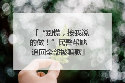 “别慌，按我说的做！”民警帮她追回全部被骗款