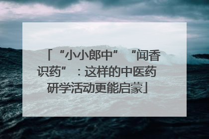 “小小郎中”“闻香识药”：这样的中医药研学活动更能启蒙