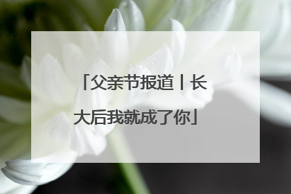 父亲节报道丨长大后我就成了你