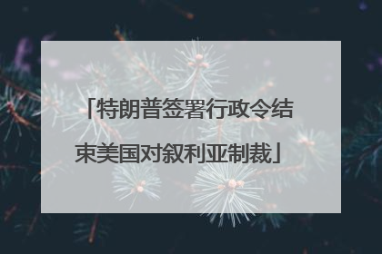 特朗普签署行政令结束美国对叙利亚制裁