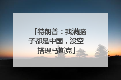 特朗普：我满脑子都是中国，没空搭理马斯克