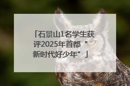 石景山1名学生获评2025年首都“新时代好少年”