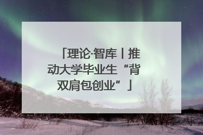 理论·智库丨推动大学毕业生“背双肩包创业”