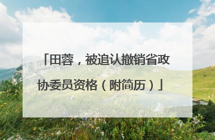 田蓉，被追认撤销省政协委员资格（附简历）