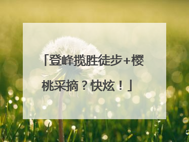 登峰揽胜徒步+樱桃采摘？快炫！