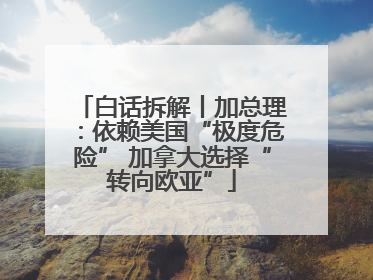 白话拆解丨加总理：依赖美国“极度危险” 加拿大选择“转向欧亚”