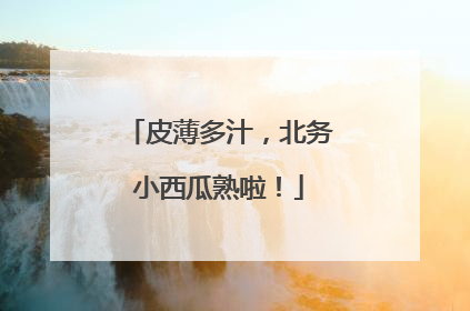 皮薄多汁，北务小西瓜熟啦！