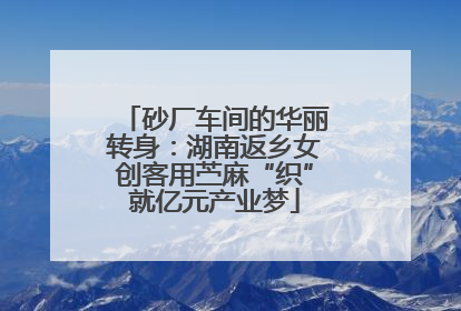 砂厂车间的华丽转身：湖南返乡女创客用苎麻“织”就亿元产业梦
