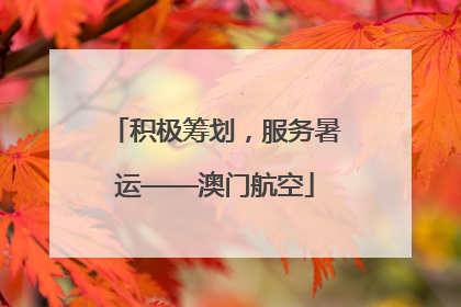 积极筹划，服务暑运——澳门航空