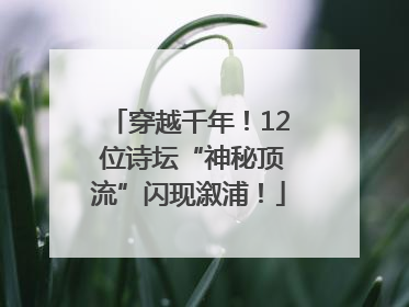 穿越千年！12 位诗坛“神秘顶流”闪现溆浦！