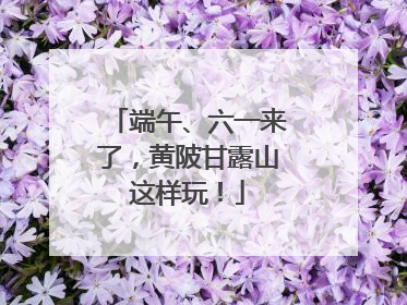 端午、六一来了，黄陂甘露山这样玩！