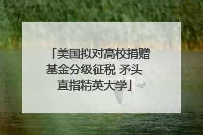 美国拟对高校捐赠基金分级征税 矛头直指精英大学