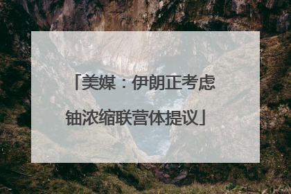 美媒：伊朗正考虑铀浓缩联营体提议