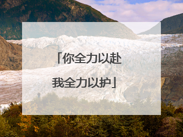 你全力以赴 我全力以护