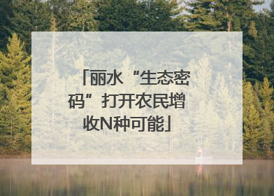 丽水“生态密码”打开农民增收N种可能