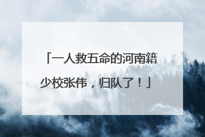 一人救五命的河南籍少校张伟，归队了！