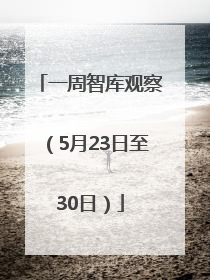 一周智库观察（5月23日至30日）
