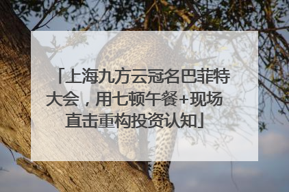 上海九方云冠名巴菲特大会，用七顿午餐+现场直击重构投资认知