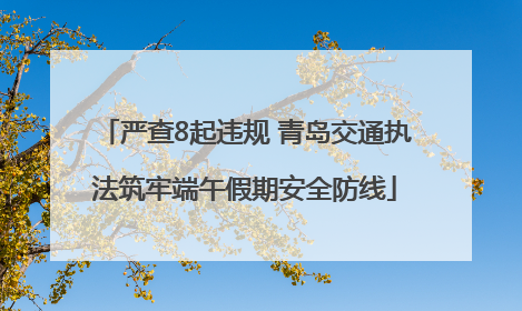 严查8起违规 青岛交通执法筑牢端午假期安全防线