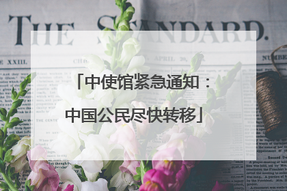 中使馆紧急通知：中国公民尽快转移