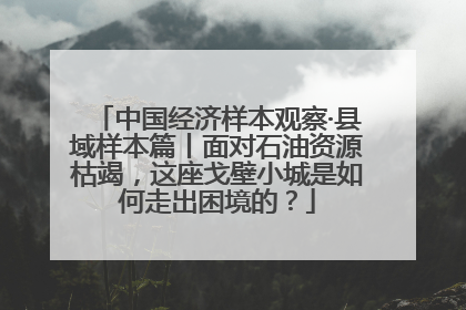 中国经济样本观察·县域样本篇丨面对石油资源枯竭，这座戈壁小城是如何走出困境的？