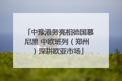 中豫港务亮相德国慕尼黑 中欧班列（郑州）深耕欧亚市场