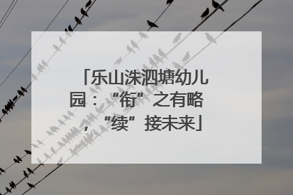乐山洙泗塘幼儿园：“衔”之有略，“续”接未来