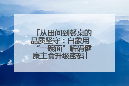 从田间到餐桌的品质坚守：白象用“一碗面”解码健康主食升级密码