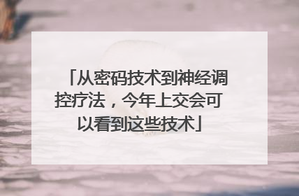 从密码技术到神经调控疗法，今年上交会可以看到这些技术