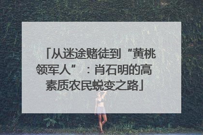从迷途赌徒到“黄桃领军人”：肖石明的高素质农民蜕变之路