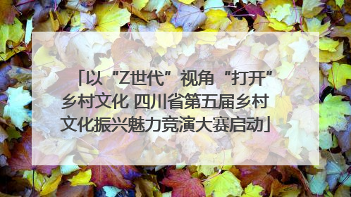 以“Z世代”视角“打开”乡村文化 四川省第五届乡村文化振兴魅力竞演大赛启动
