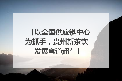 以全国供应链中心为抓手，贵州新茶饮发展弯道超车