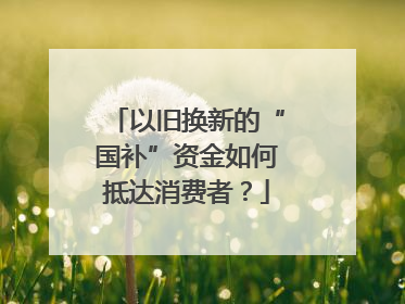 以旧换新的“国补”资金如何抵达消费者？