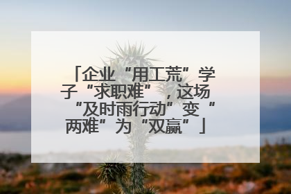 企业“用工荒”学子“求职难”，这场“及时雨行动”变“两难”为“双赢”