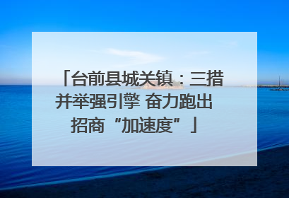 台前县城关镇：三措并举强引擎 奋力跑出招商“加速度”