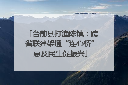 台前县打渔陈镇：跨省联建架通“连心桥” 惠及民生促振兴
