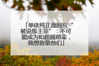 单依纯正面回应“被说像王菲”：不可能成为和超越前辈，我想致敬他们