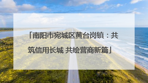 南阳市宛城区黄台岗镇：共筑信用长城 共绘营商新篇
