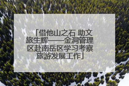 借他山之石 助文旅生辉——金洞管理区赴南岳区学习考察旅游发展工作