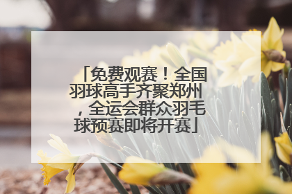 免费观赛！全国羽球高手齐聚郑州，全运会群众羽毛球预赛即将开赛
