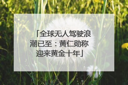 全球无人驾驶浪潮已至：黄仁勋称迎来黄金十年