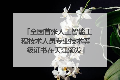 全国首张人工智能工程技术人员专业技术等级证书在天津颁发