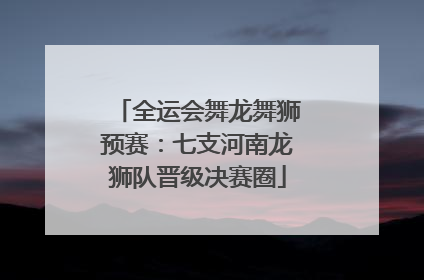 全运会舞龙舞狮预赛：七支河南龙狮队晋级决赛圈