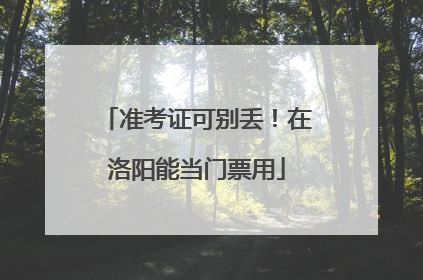 准考证可别丢！在洛阳能当门票用