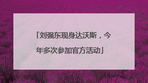 刘强东现身达沃斯,今年多次参加官方活动