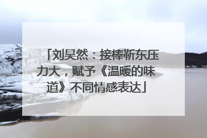 刘昊然：接棒靳东压力大，赋予《温暖的味道》不同情感表达